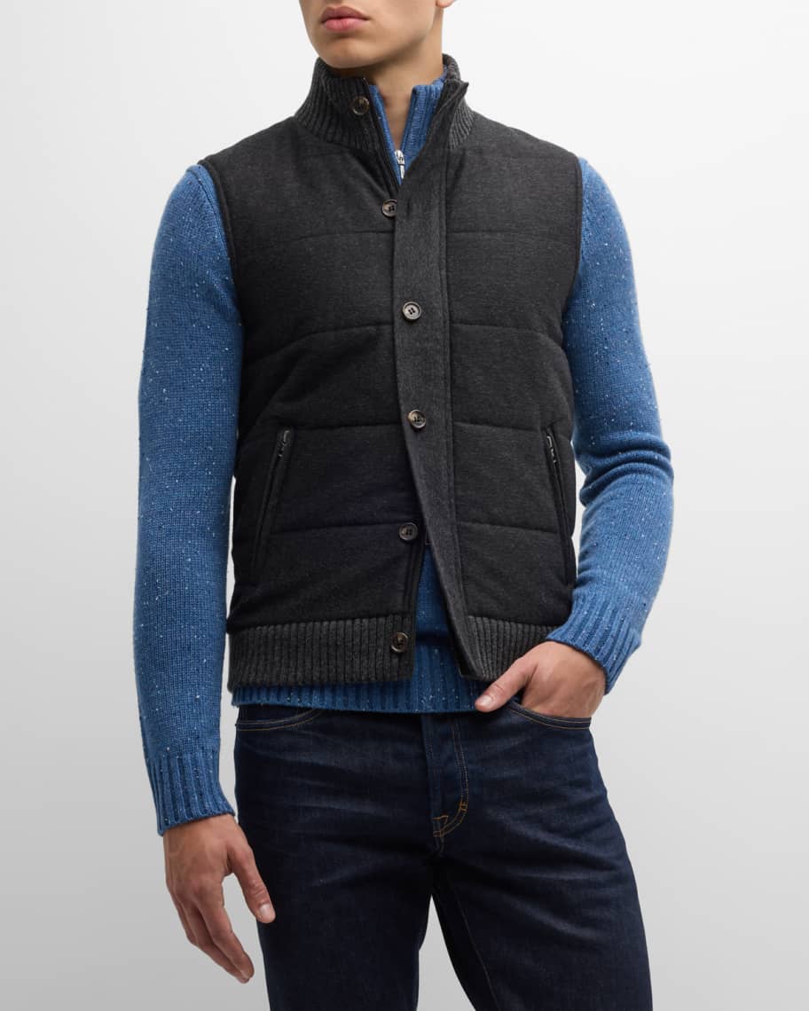 Neiman Marcus Men's Quilted Wool-Cashmere Vest | Neiman Marcus