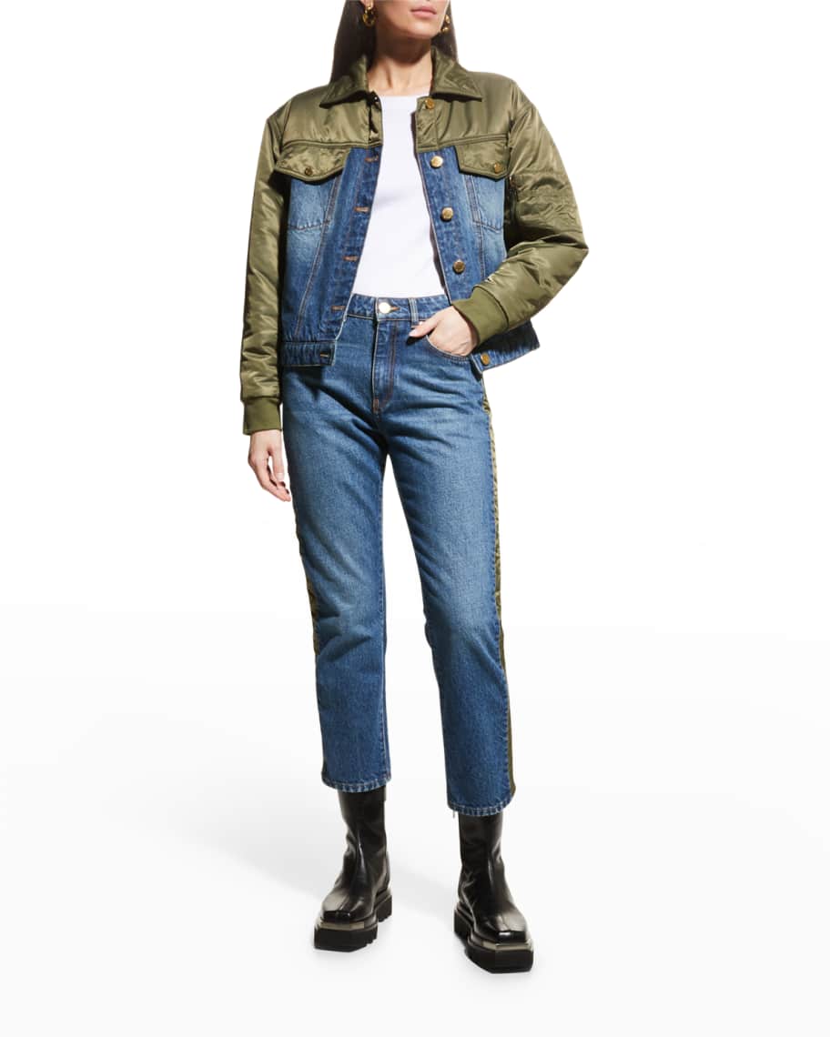 PINKO Chiocciolio MixedMedia Denim Jacket Neiman Marcus