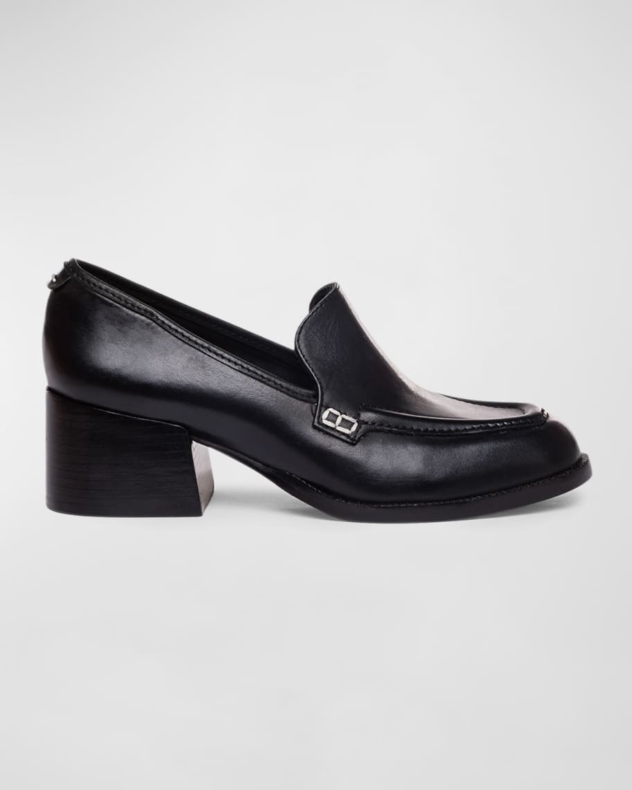 Bernardo Eryn Leather Heeled Loafers Neiman Marcus