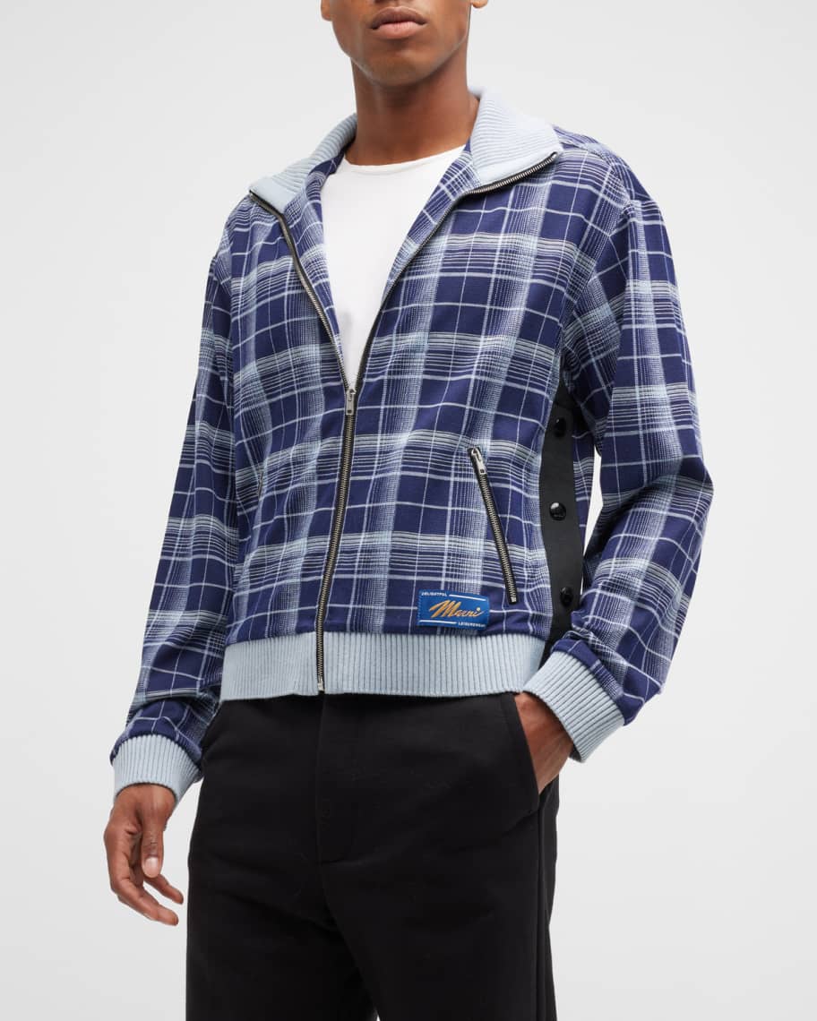 Plaid track jacket cheap