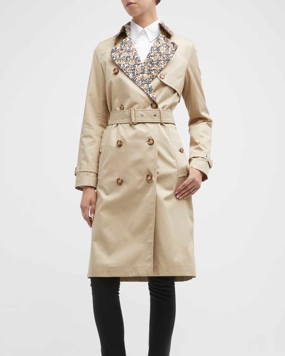 Burberry Hernest Check Monogram Lined Trench Coat | Neiman Marcus