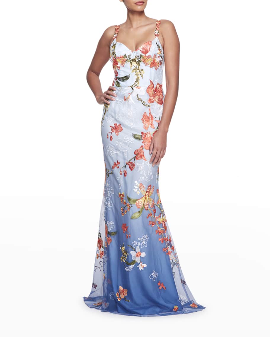Marchesa notte 2025 ombre floral dress