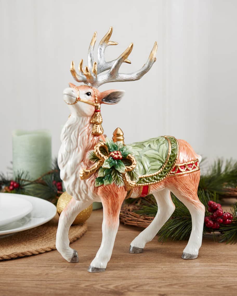 Fitz & Floyd Holiday Home Green Deer Figurine | Neiman Marcus