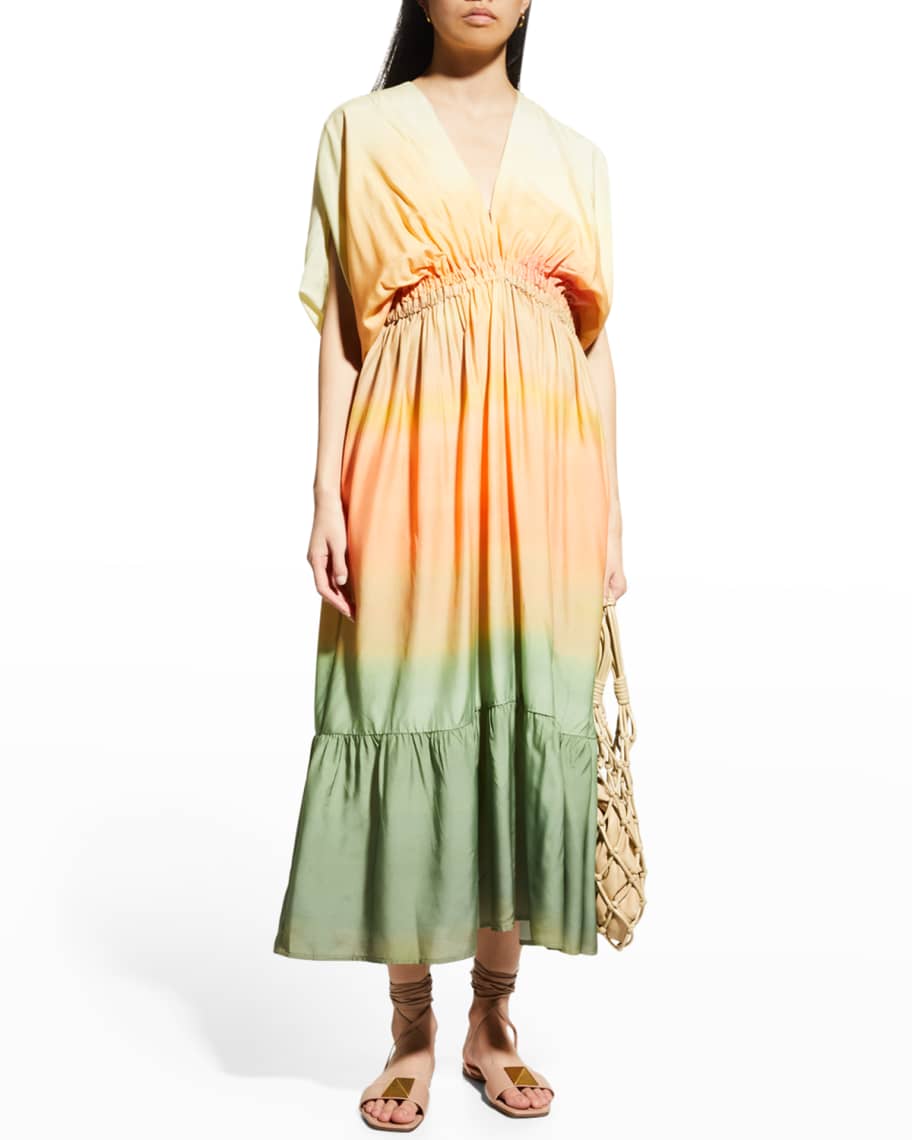 Marie Oliver Venus Ombre V-Neck Caftan | Neiman Marcus