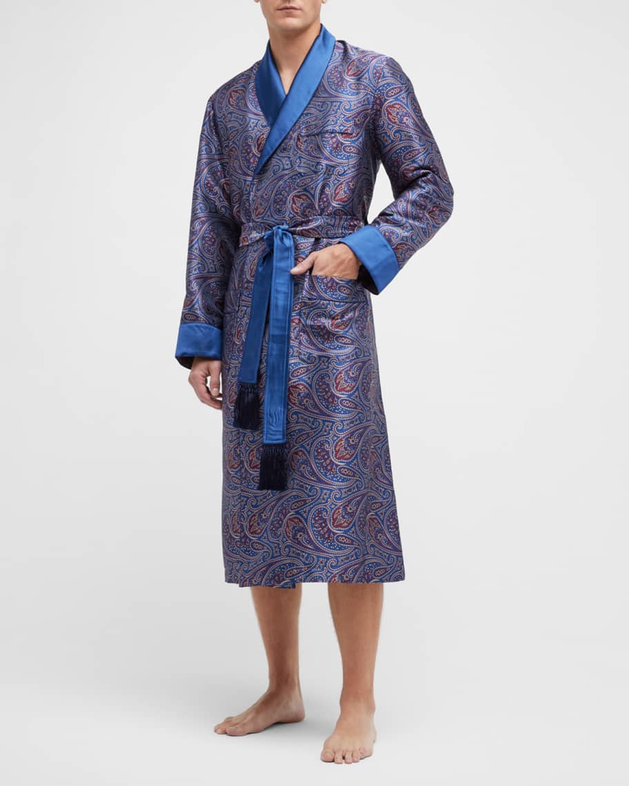 Derek Rose Men's Verona 62 Silk Jacquard Dressing Gown
