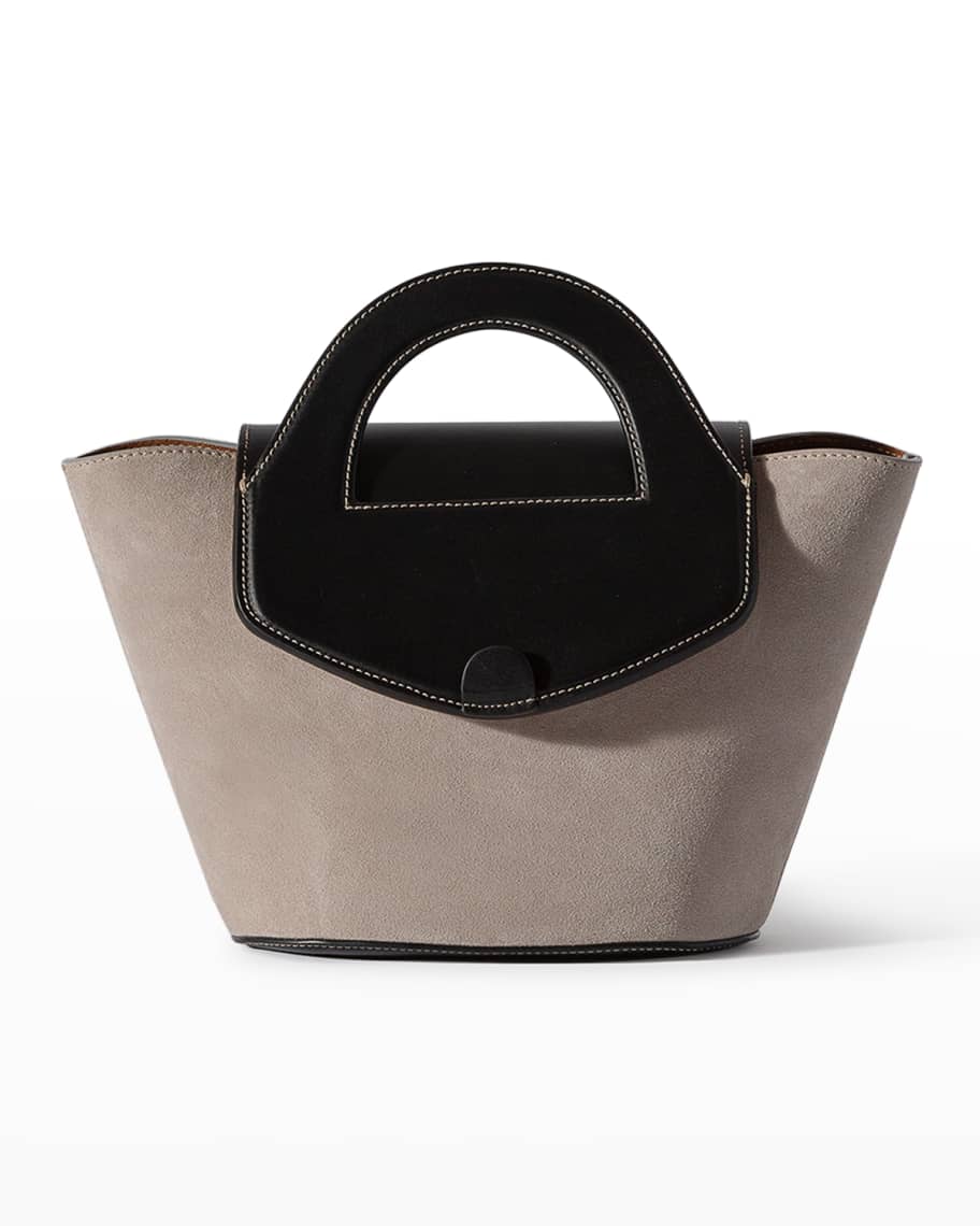 HEREU Alqueria Mix-Leather Top-Handle Bag
