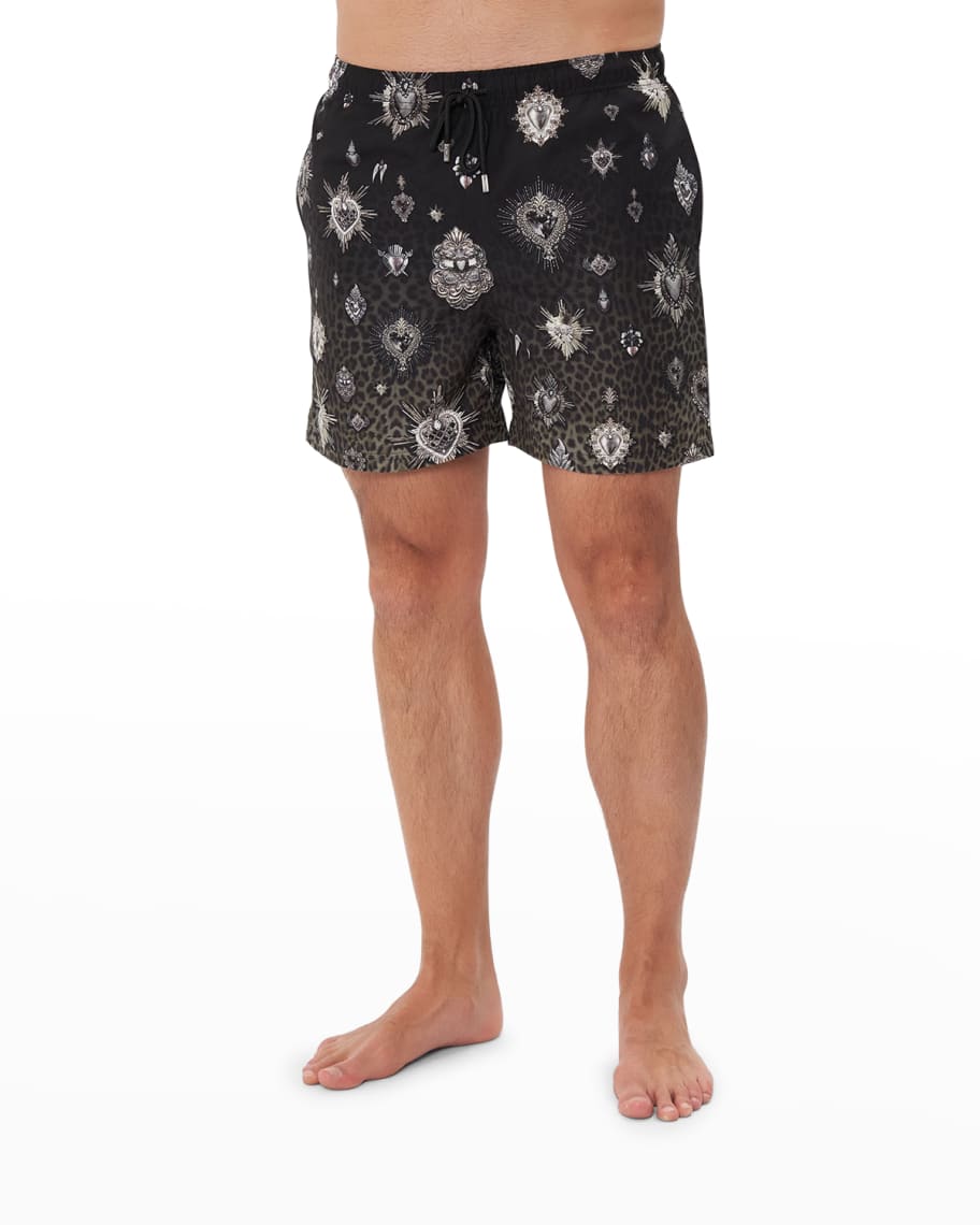 Camilla Men's ElasticWaist Graphic Leopard Boardshorts Neiman Marcus