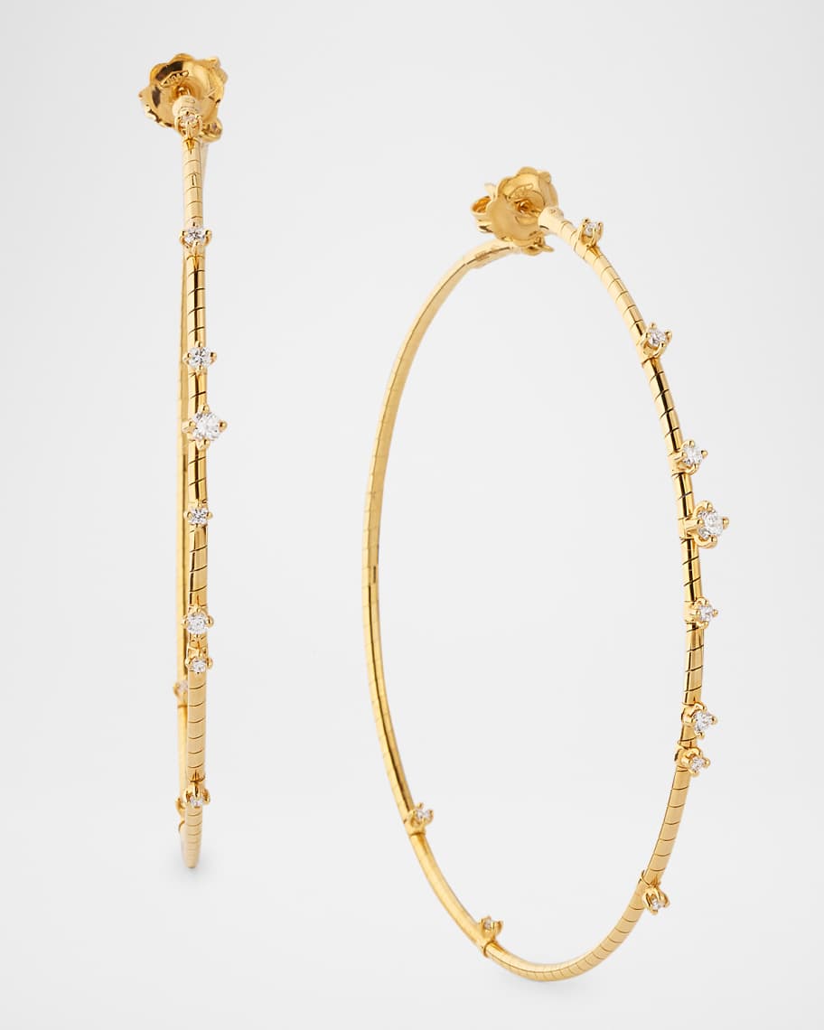 Mattia Cielo 18k Yellow Gold Diamond Hoop Earrings Neiman Marcus