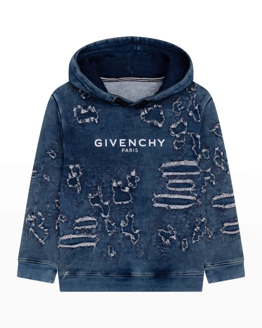 Givenchy blue ripped hoodie top