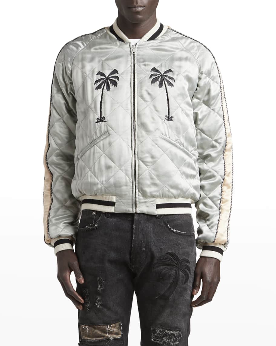 Palm Angels Men's Life Is Palm Quilted Souvenir Jacket | Neiman Marcus