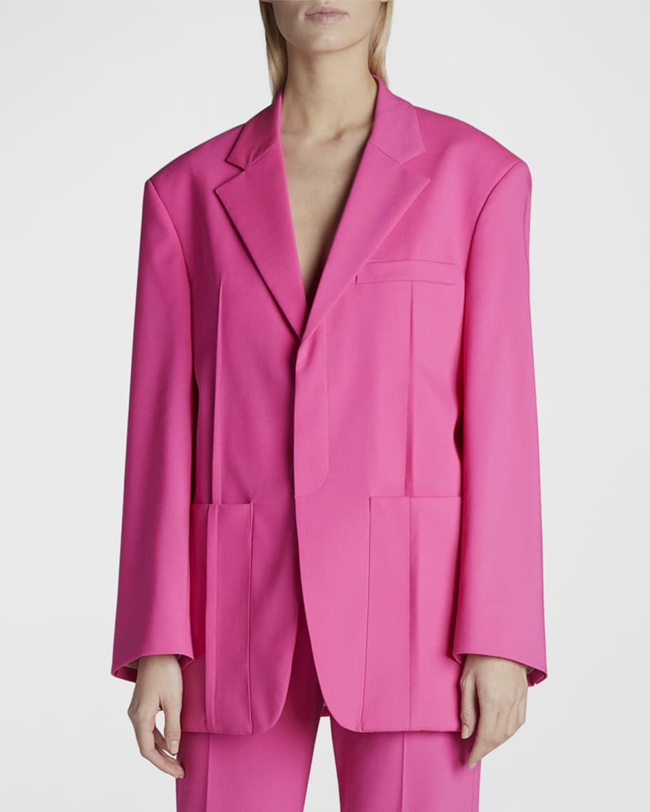 Jacquemus Dhomme Pintuck Single-Breasted Jacket | Neiman Marcus