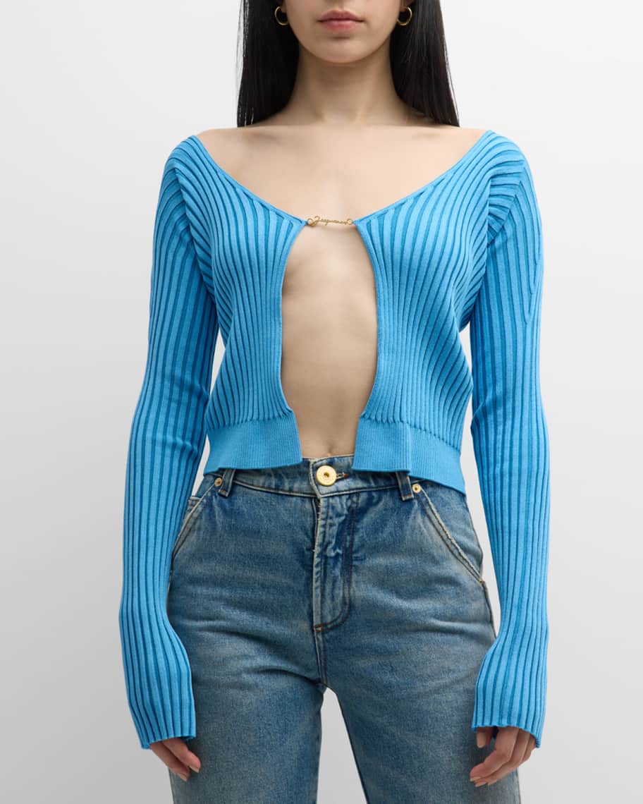 Image 3 of 6: Palu Logo Script Rib Cardigan