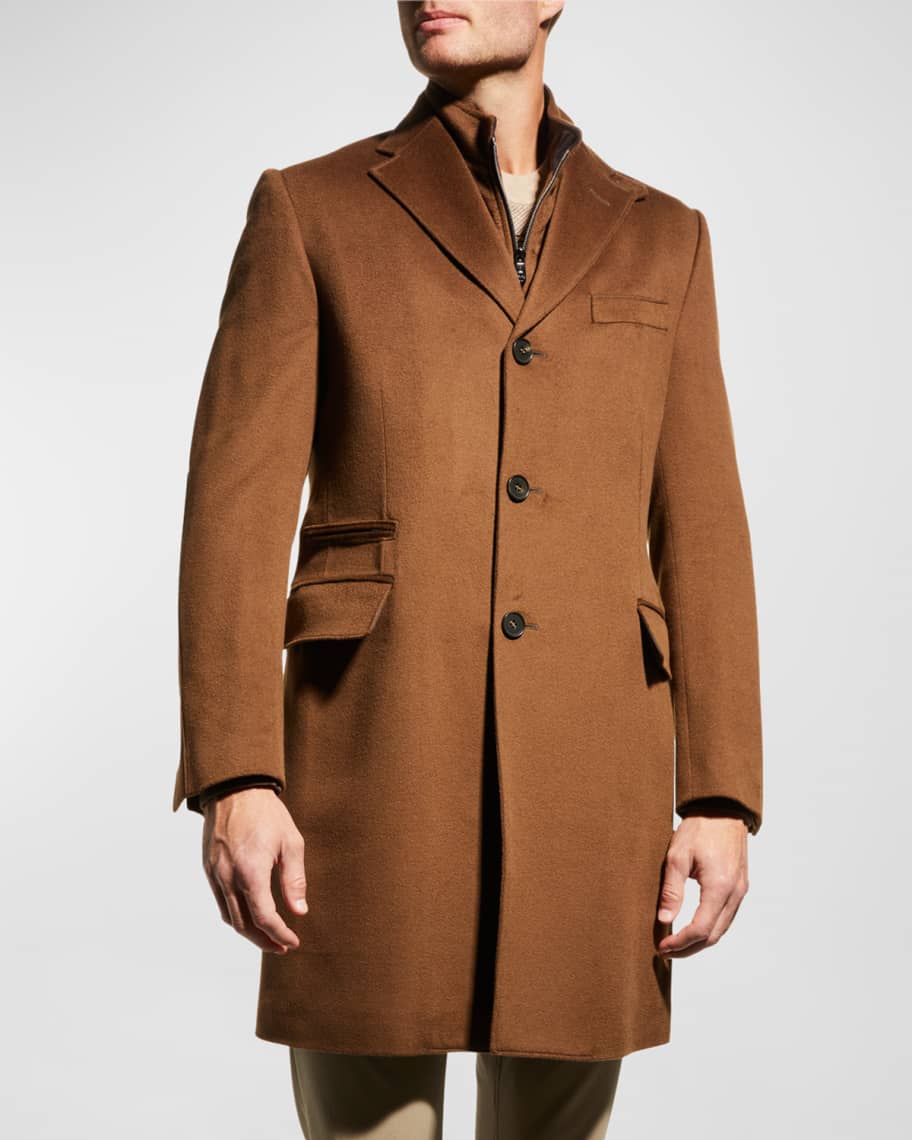 Corneliani Men's Wool Topcoat with Removable Bib | Neiman Marcus