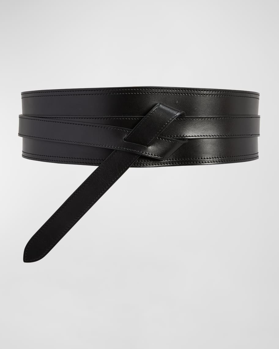 Isabel Marant Moshy Knot Leather Pull-Through Belt | Neiman Marcus