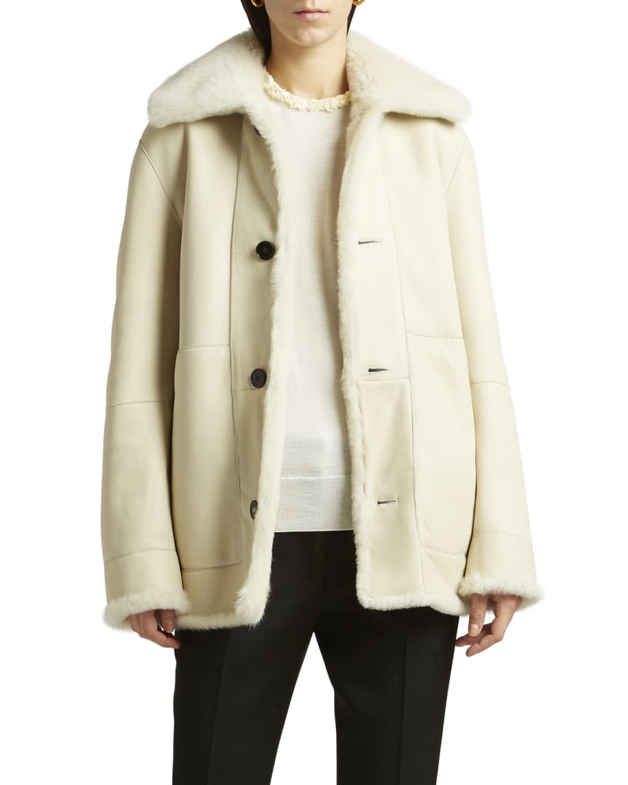 Jil Sander Caban Reversible Shearling Coat Neiman Marcus