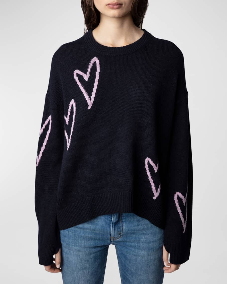 Zadig & Voltaire Markus Heart Cashmere Sweater | Neiman Marcus