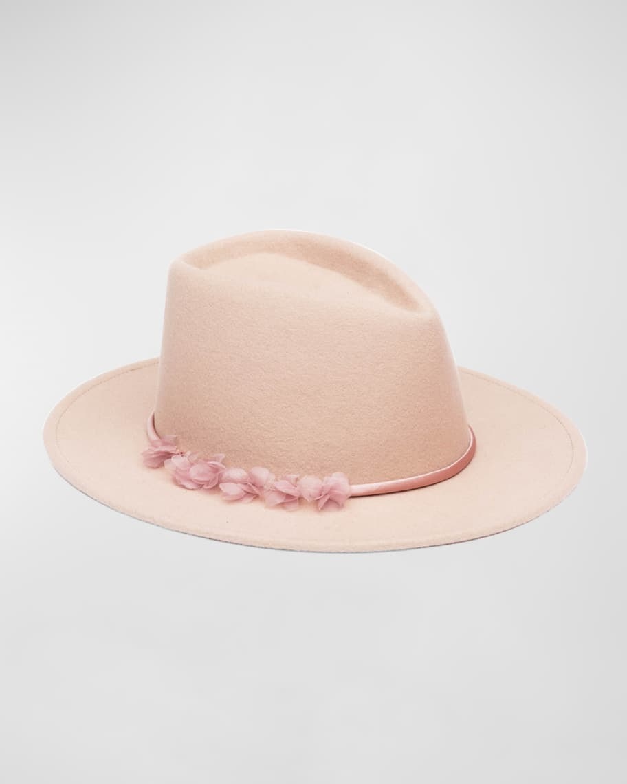 Eugenia Kim Blaine Flower Felt Fedora Hat | Neiman Marcus