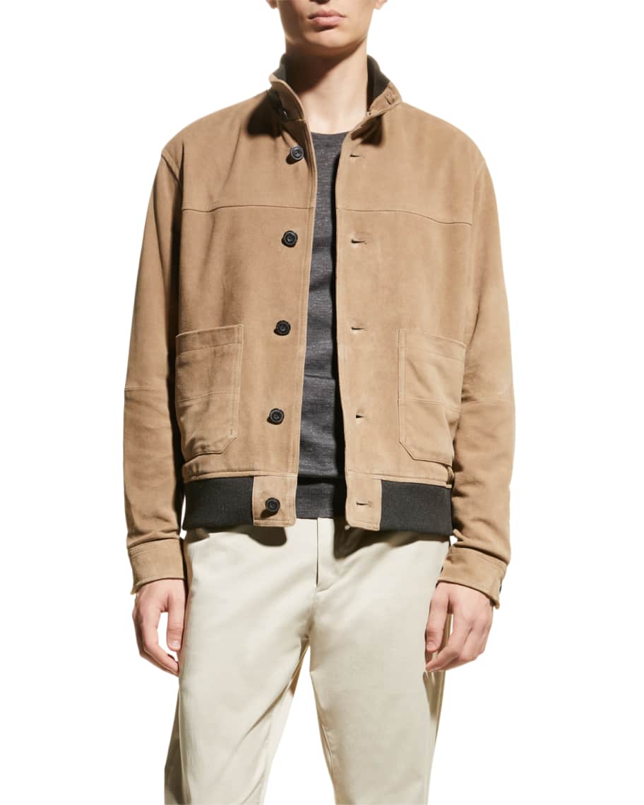 Suede button top up jacket