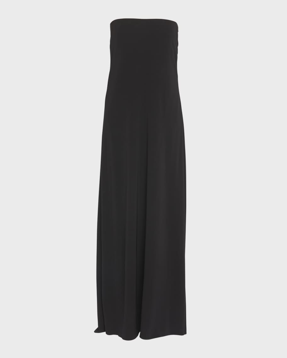 the row strapless dress Ward White  cut silk satin cloqu with minimal straight silhouette Melonia Dress  La Garonne