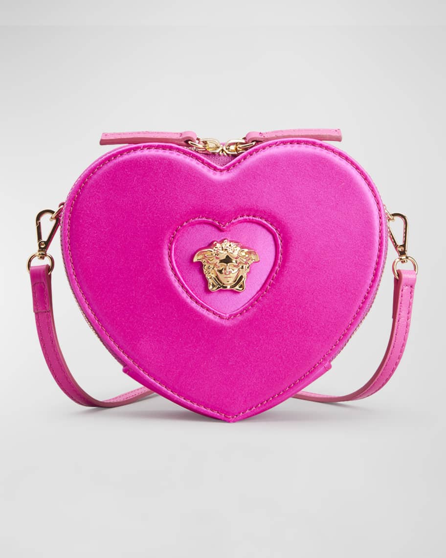 Aura Heart Bag - Petal Blush - Pink heart bag with smiley face on the front  - Molo