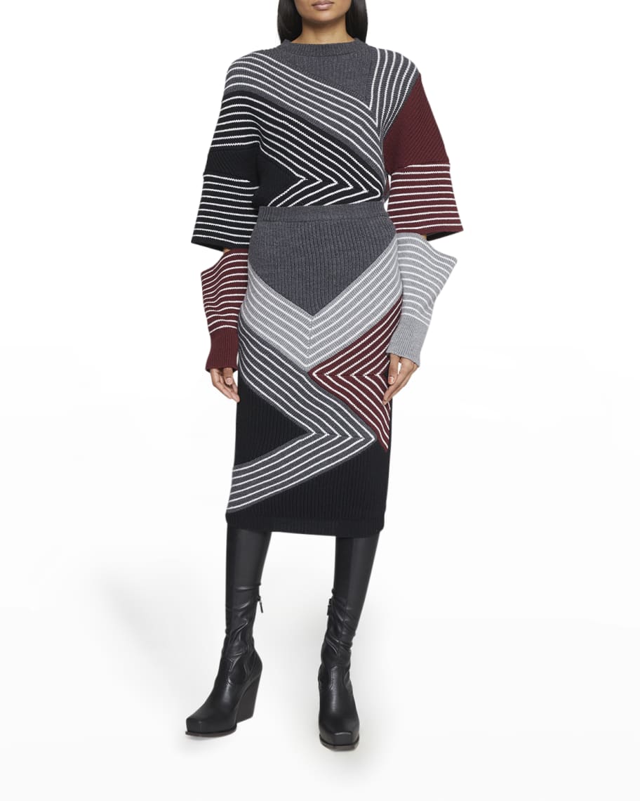 Stella McCartney Stella By Stella Striped Patchwork Knit