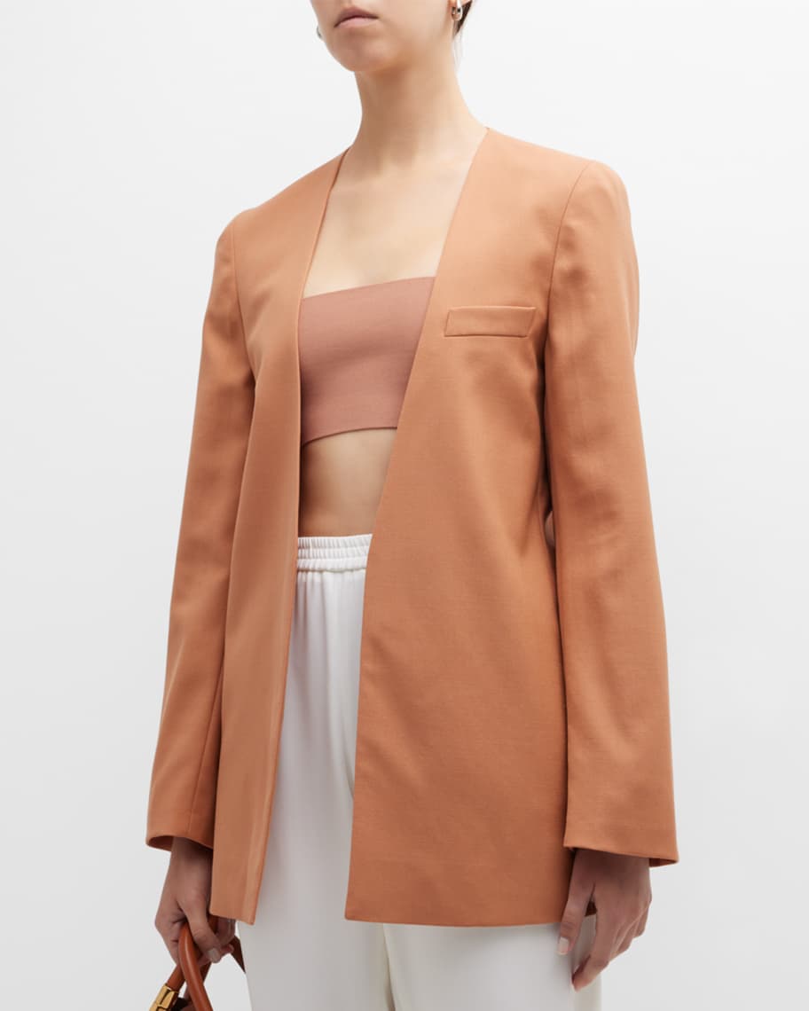 Stella McCartney Collarless Slim Single-Breasted Jacket | Neiman