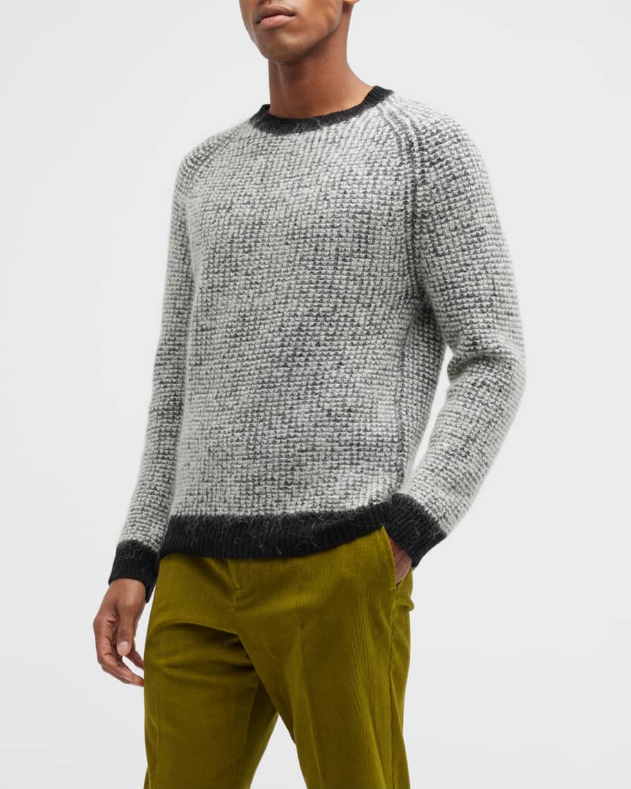 Erdem Men's Noel Two-Tone Mohair Sweater | Neiman Marcus