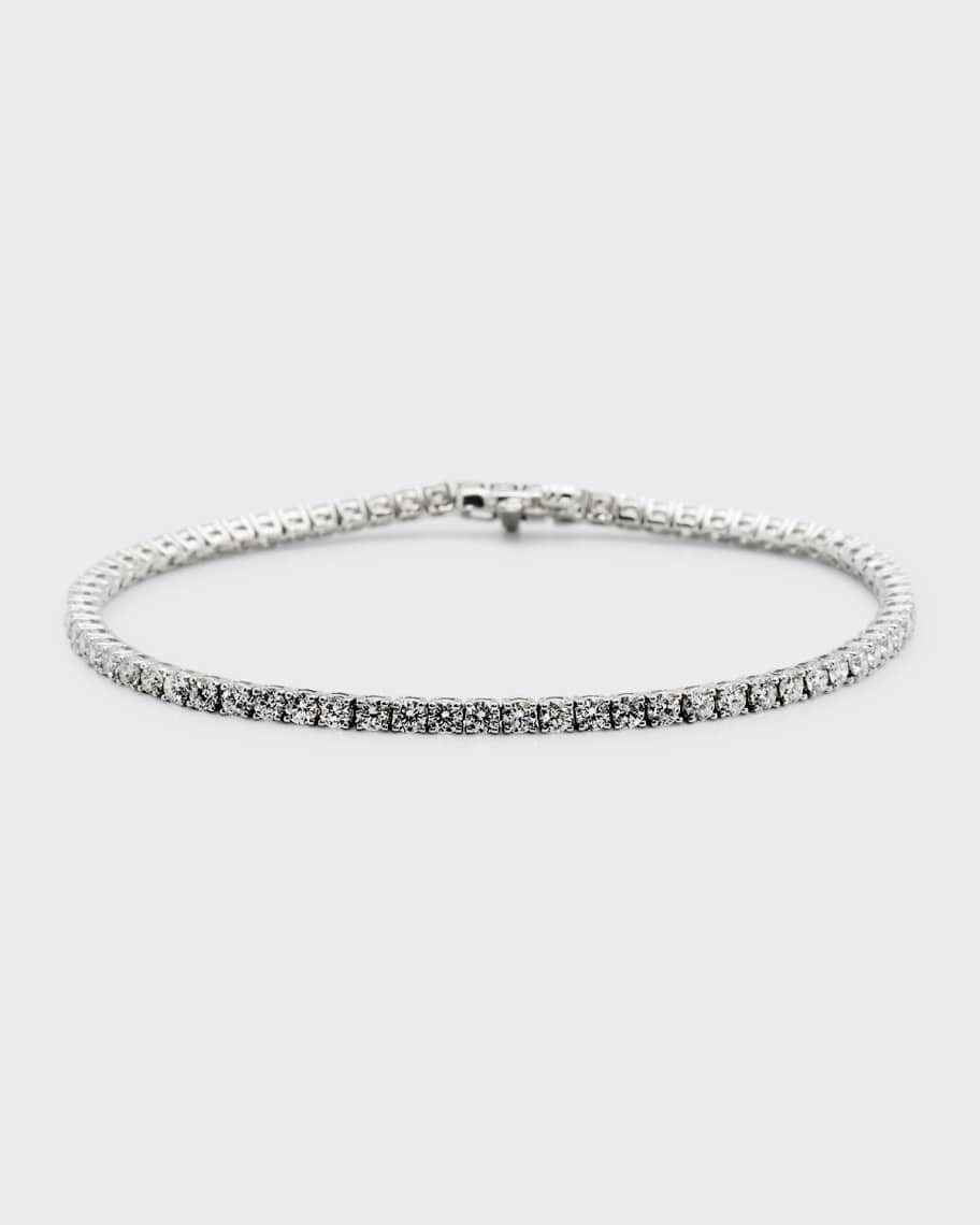 Neiman Marcus Diamonds 18K White Gold Diamond Tennis Bracelet, 2.95tcw
