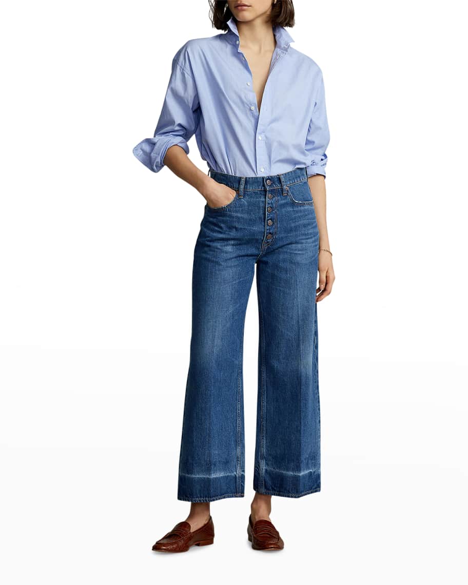 Ralph lauren wearing wide leg jeans Clearance