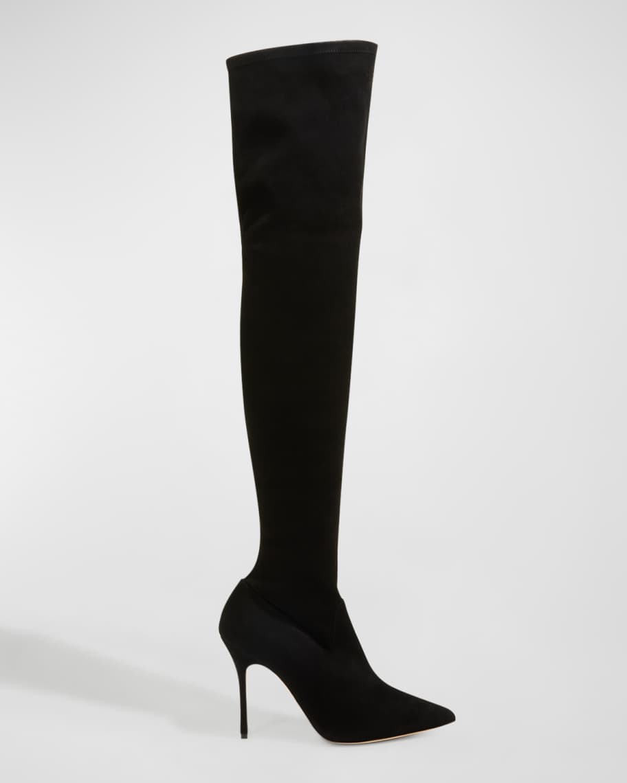 Manolo Blahnik Paschalarehi Suede Over The Knee Boots Neiman Marcus
