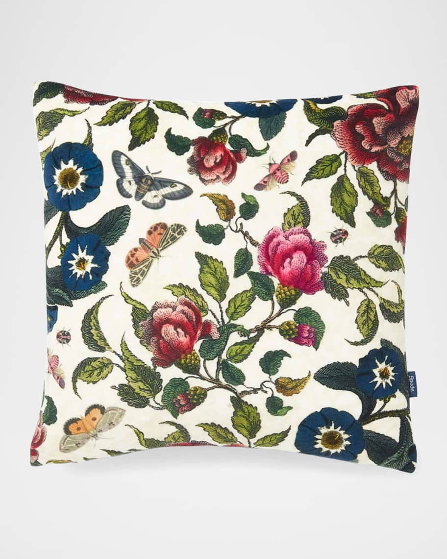 Creatures of Curiosity Floral Velvet Pillow