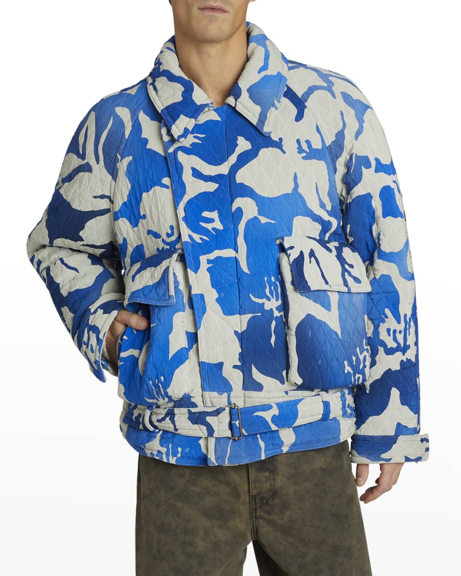 Dries Van Noten Men s Vannan Floral Belted Jacket Neiman Marcus