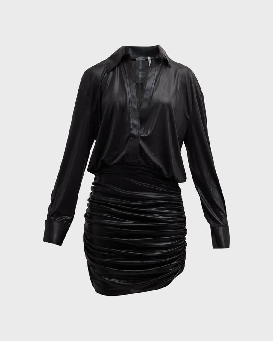 green emerald velvet dress Norma Kamali Grace Mini Skirt main image 0
