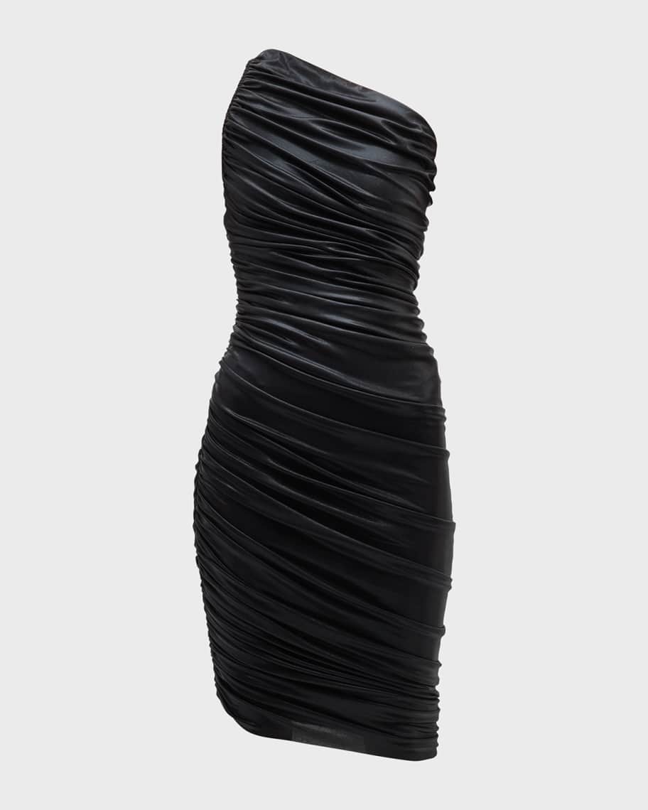 black or white party dresses Chic Strapless Side Slit Evening Dresses On Sale Black White Sleeveless Formal Party Dress