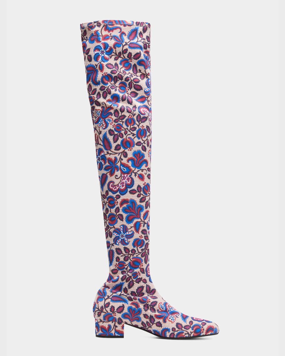 La DoubleJ Floral Stretch OverTheKnee Boots Neiman Marcus