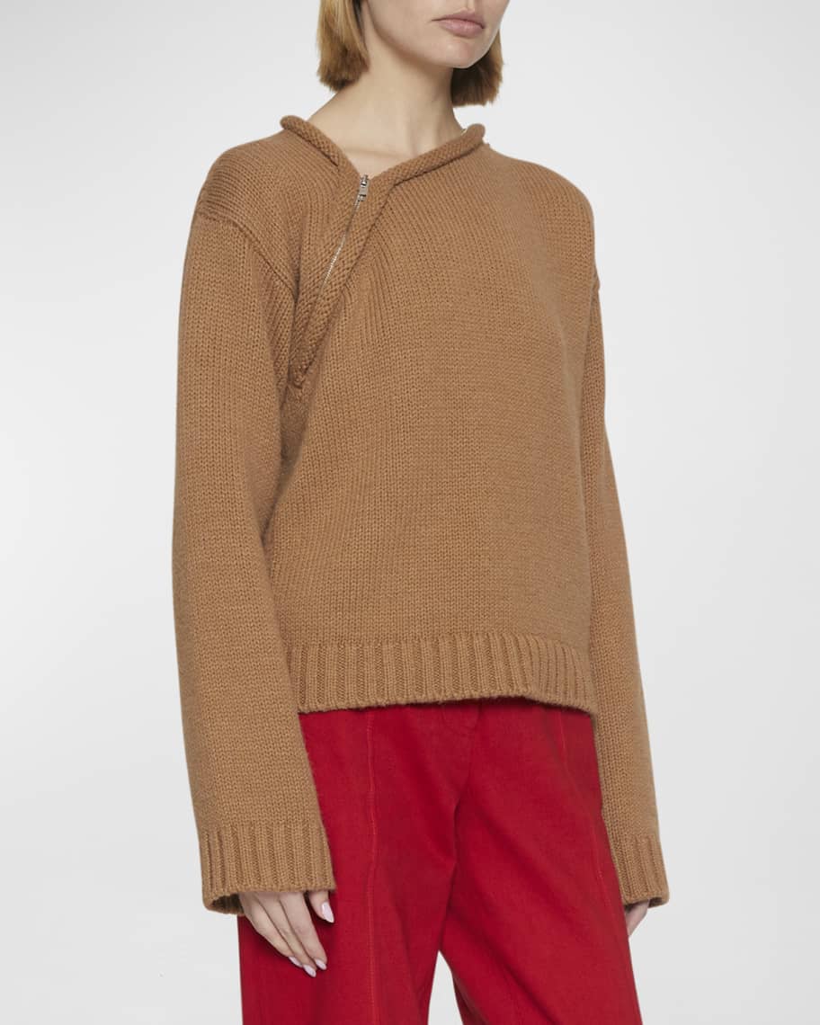 JW Anderson Asymmetrical Zip-Neck Jumper | Neiman Marcus