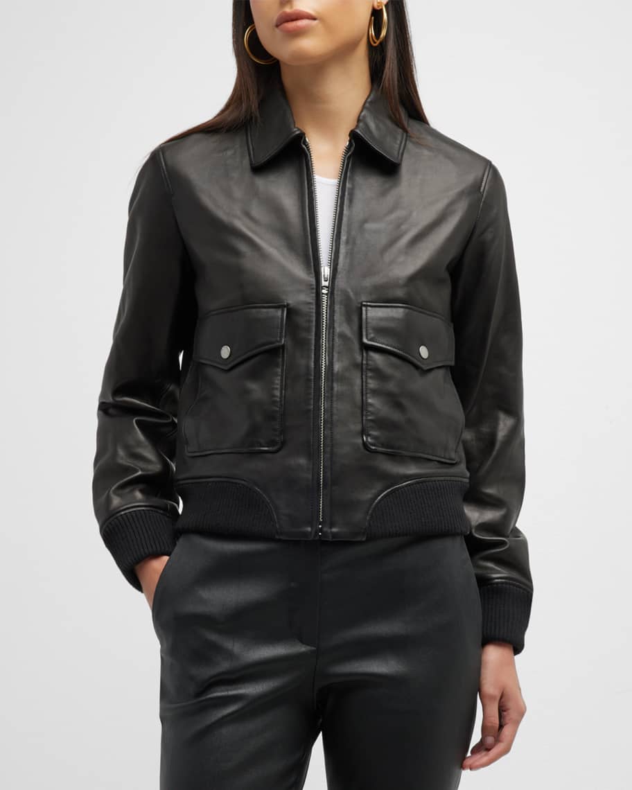 Rag & Bone Icon Andrea Zip-Front Leather Jacket | Neiman Marcus