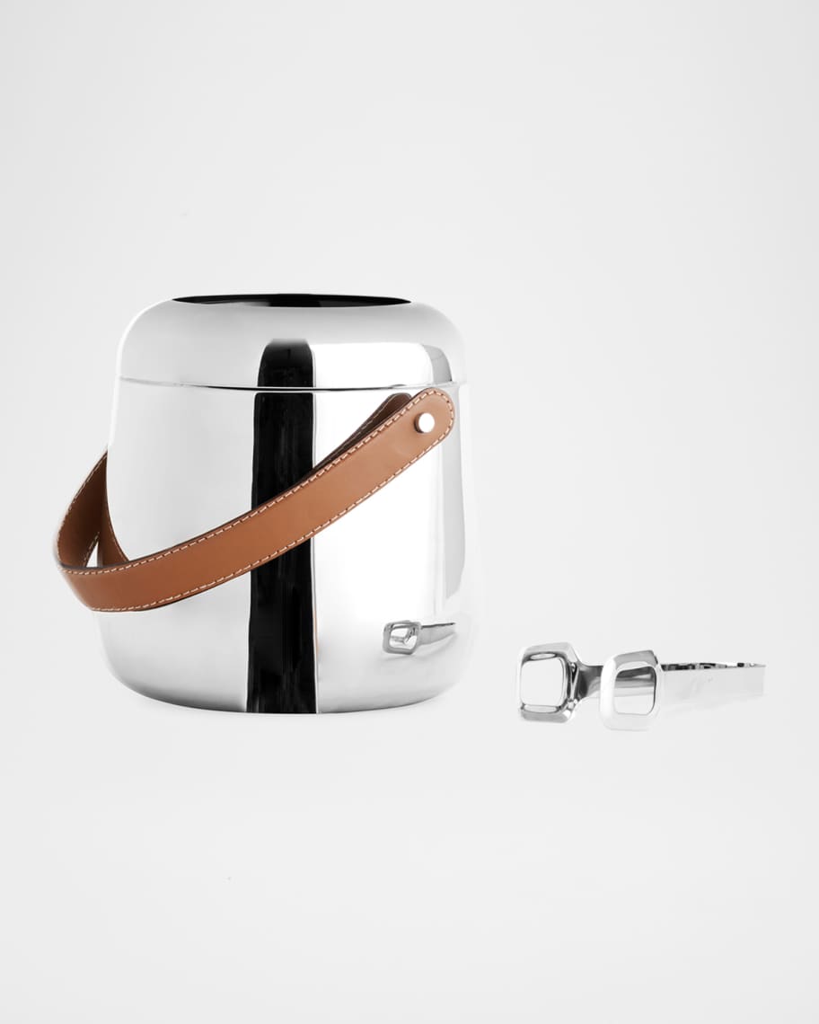 Nambe Tahoe Ice Bucket with Tongs