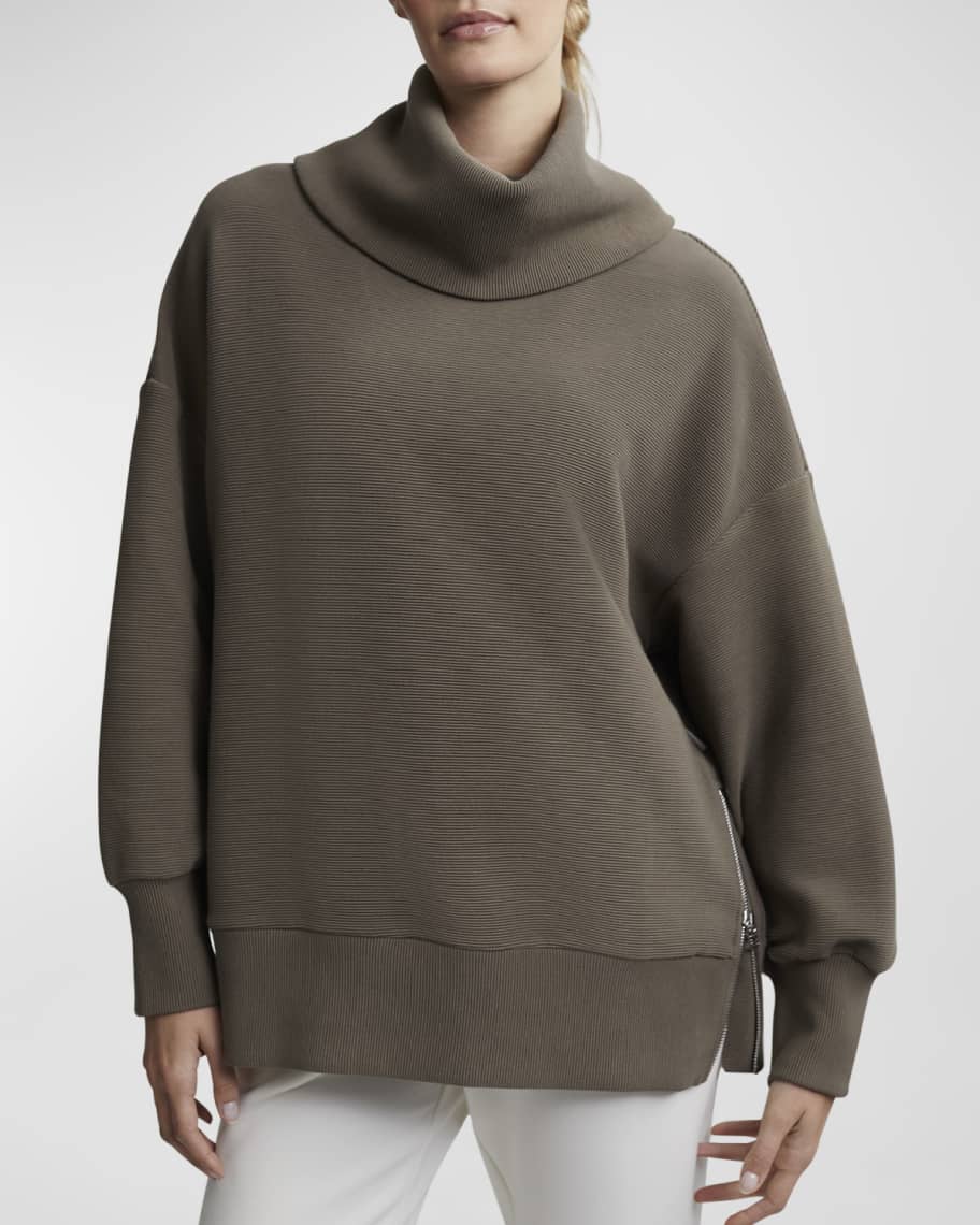 Varley Milton Rib-Knit Turtleneck Sweatshirt | Neiman Marcus