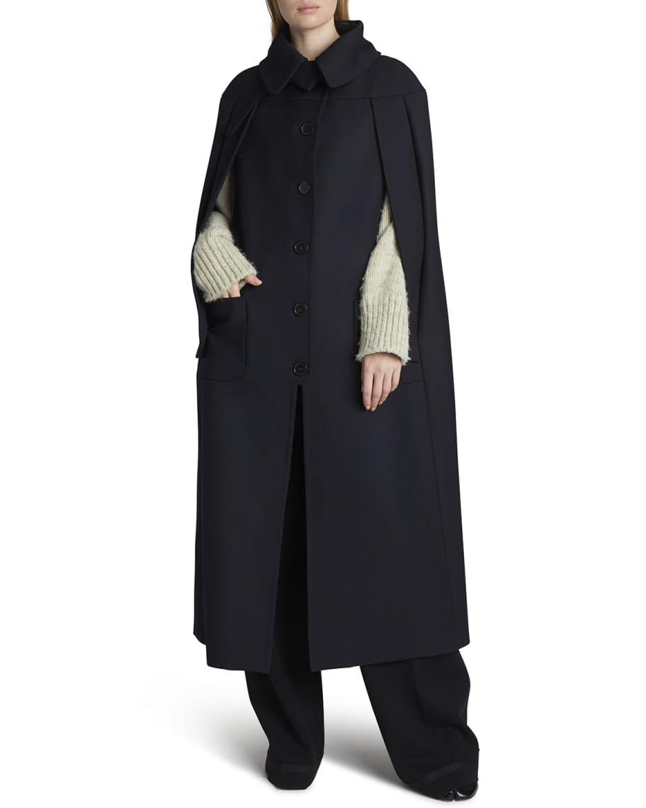 Maison Margiela Pleated Long Cape Coat | Neiman Marcus