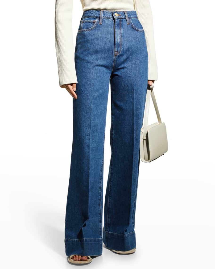 Triarchy Ms. Onassis Manhattan High-Rise Wide-Leg Jeans | Neiman Marcus