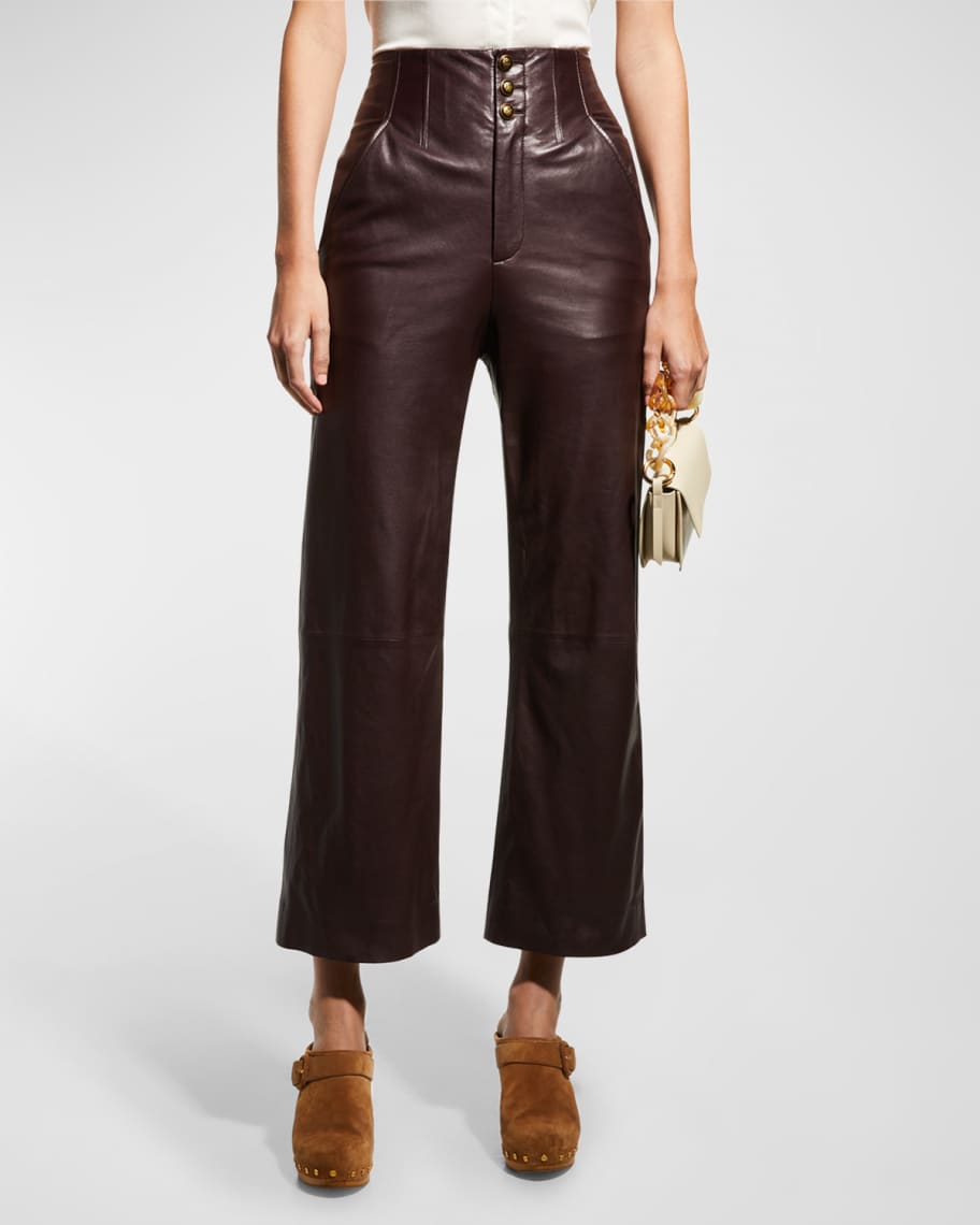 Veronica beard kate leather on sale pants