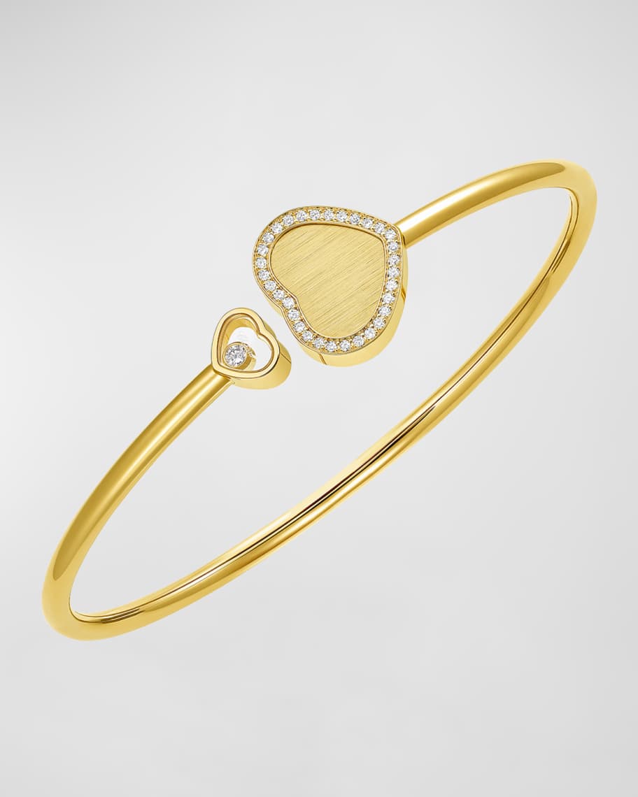 Chopard Happy Hearts 18K Yellow Gold Diamond Bracelet, Size Medium | Neiman Marcus