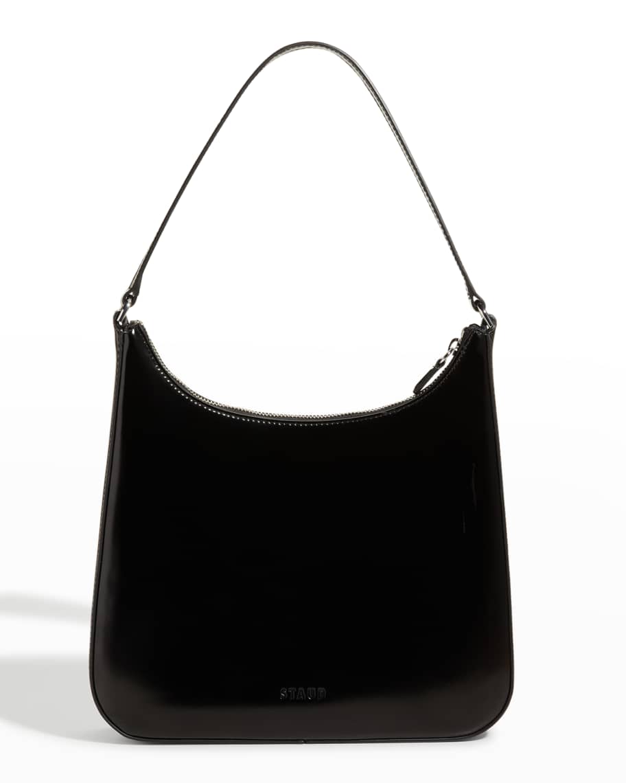 STAUD Alec Zip Leather Shoulder Bag | Neiman Marcus