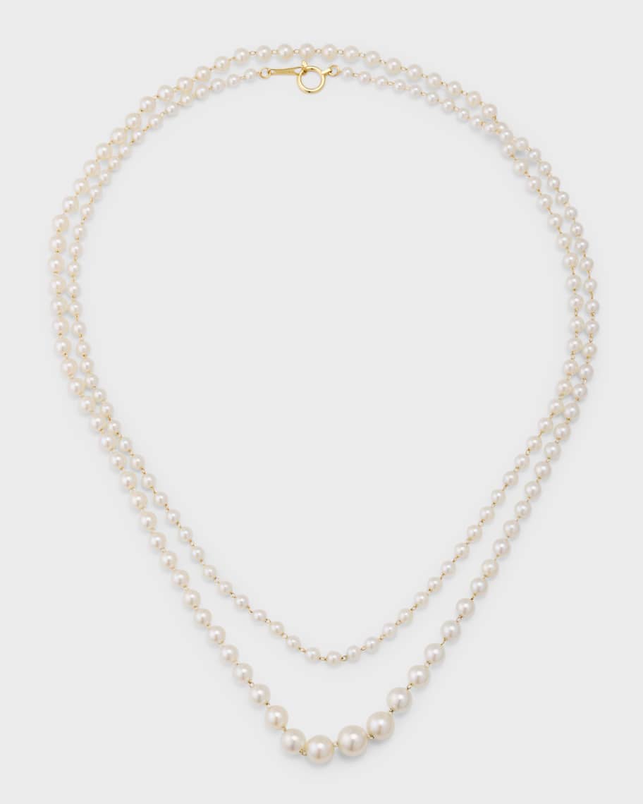 Louis Vuitton Black and Gold Button On Freshwater Pearl Necklace