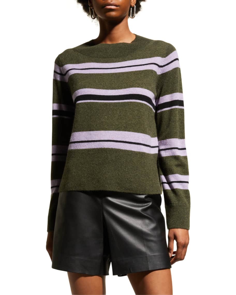 Lisa Todd Earn Your Stripes Cashmere Crewneck Sweater Neiman Marcus