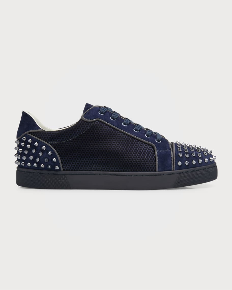 Christian Louboutin Men s Seavaste 2 Spike Velour Low Top Sneakers