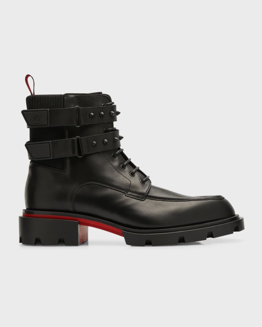 Christian Louboutin Men's Our Fight Zip Leather Combat Boots | Neiman ...