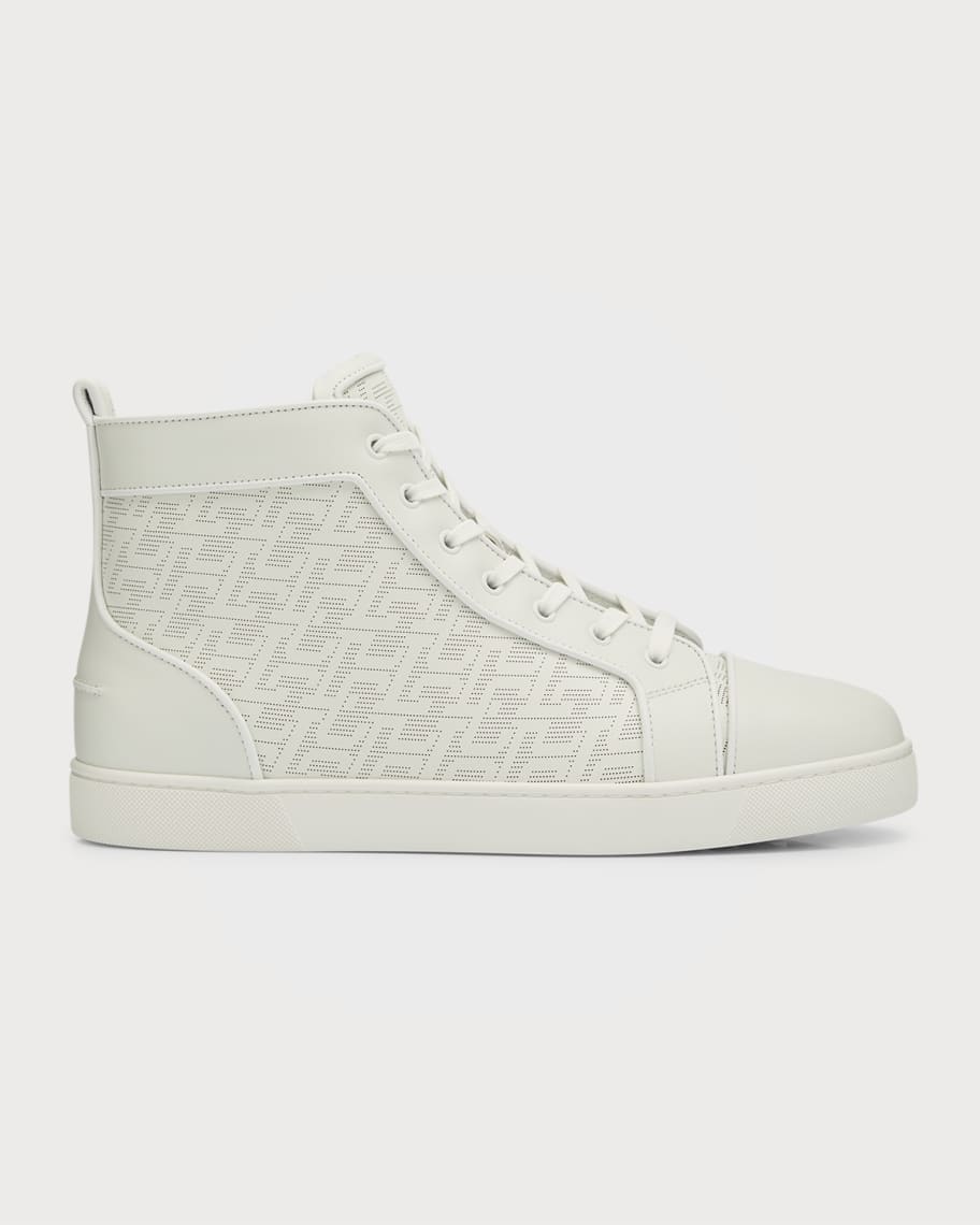 Christian Louboutin logo-embroidered Leather-trimmed Denim High-Top Sneakers - Men - Mid Denim Sneakers - EU 43.5
