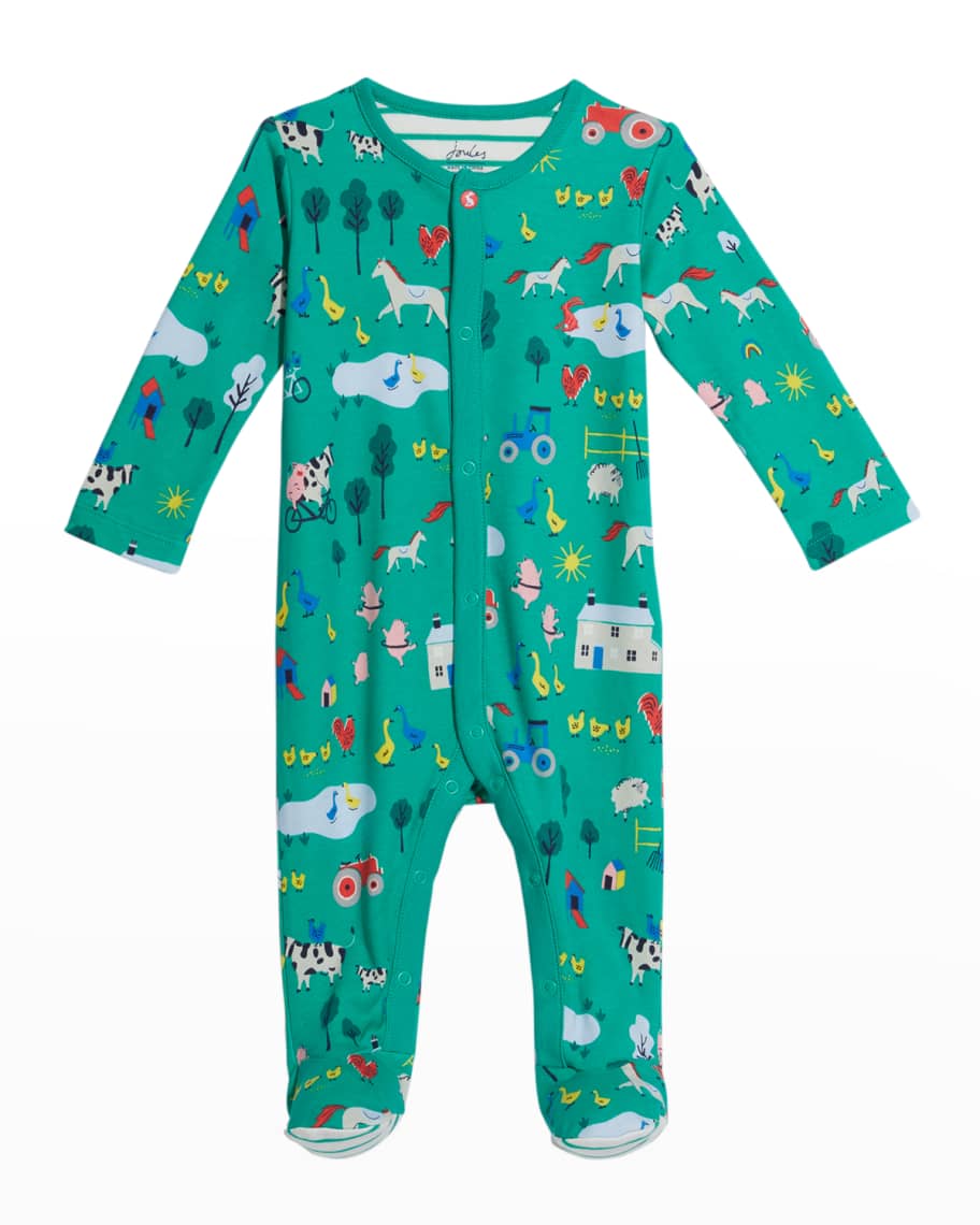 Joules Boy's Razamataz Farm Animals Footie, Size Newborn9M Neiman Marcus